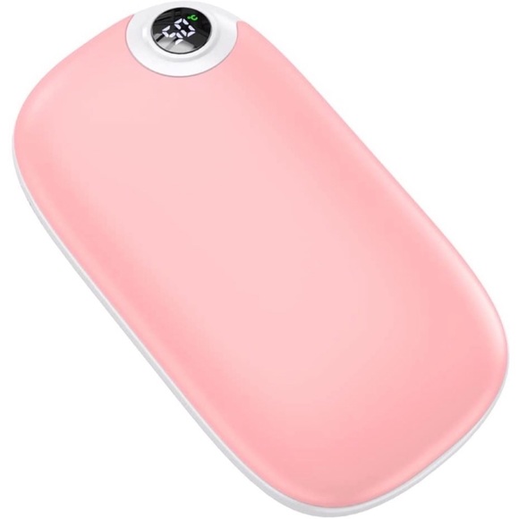 Rechargeable 2 in 1 Portable Travel Pocket Hand Warmer and Power Bank Pink